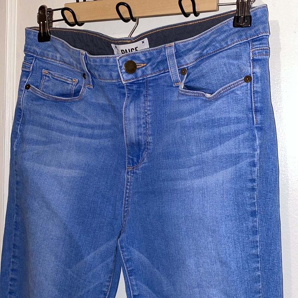 PAIGE Huxton ultra skinny light denim jeans with raw distressed legs - Picture 2 of 9